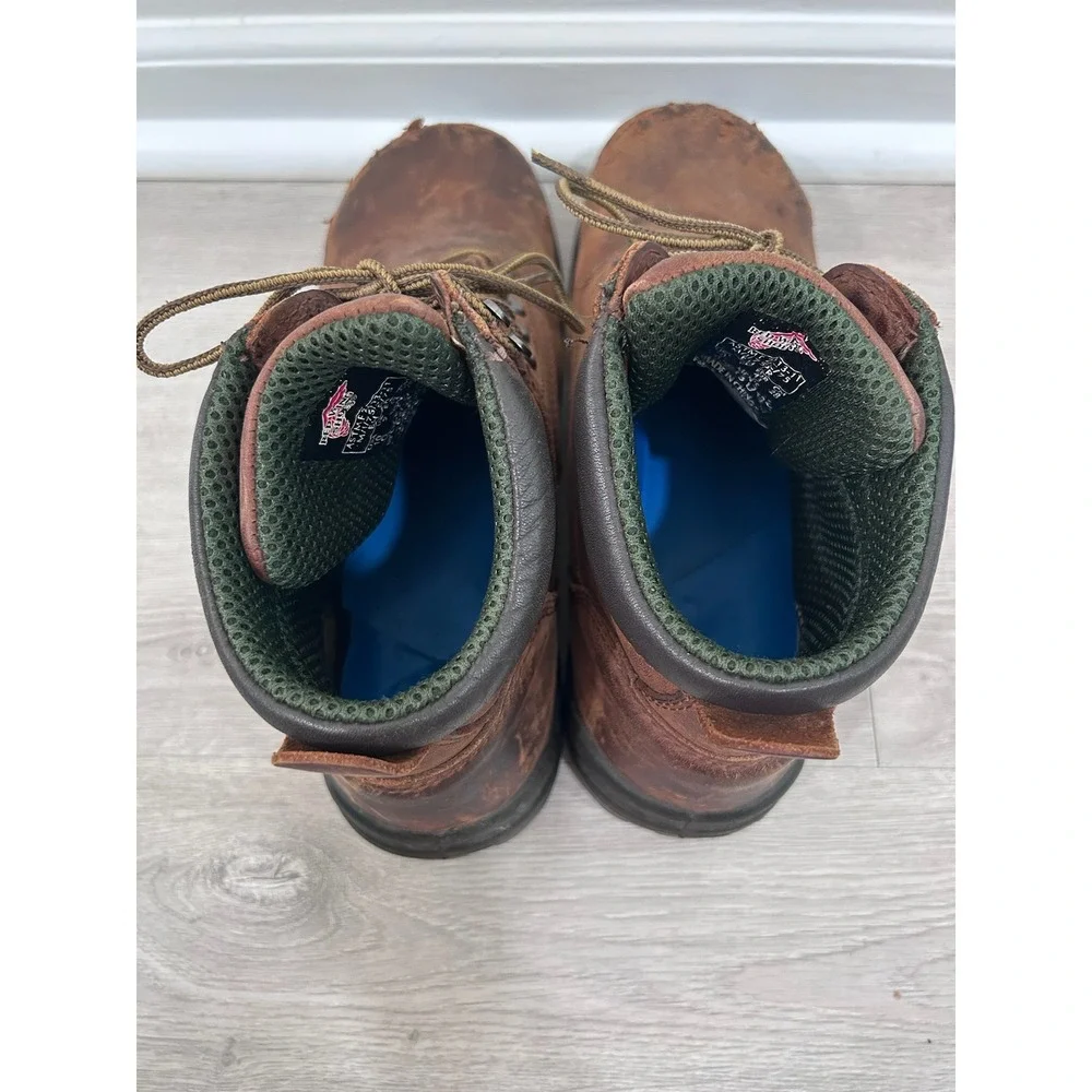 Red Wing King Toe Waterproof Work Wear Boots Mens 10 Safety Brown Leather
